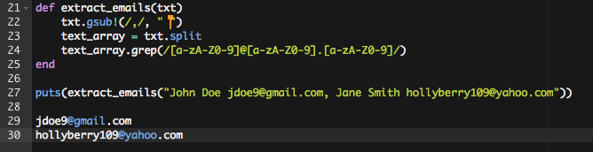 email code example