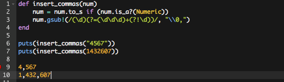 insert commas code